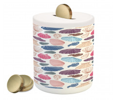 Hand Drawn Colorful Shells Piggy Bank