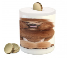 Funny Dog Sitting Tongue Piggy Bank