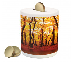 Autumn Forest Trees Piggy Bank