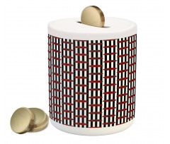 Stripes and Lips Piggy Bank