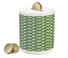 Leafy Exotic Garden Piggy Bank