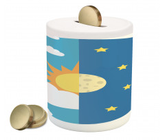 Day and Night Cartoon Piggy Bank