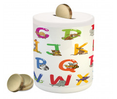 Education Cartoon Animals Piggy Bank