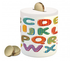 Funny Lettering Pattern Piggy Bank