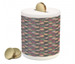 Pastel Abstract Leaves Piggy Bank