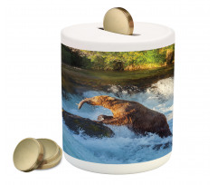 Alaska Waterfall Wildlfie Piggy Bank