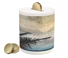 Grunge Palm Trees Art Piggy Bank