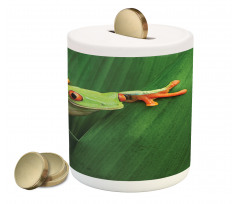 Exotic Wild Macro Leaf Piggy Bank