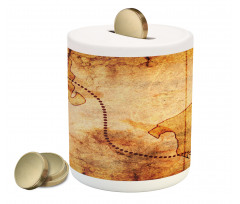 Treasure Map Compass Piggy Bank