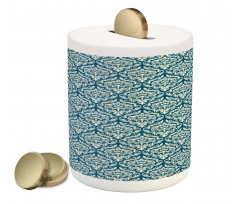 Blue Floral Pattern Piggy Bank