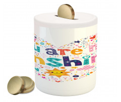 Words with Heart Shapes Piggy Bank