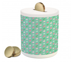 Rain Droplets Retro Art Piggy Bank