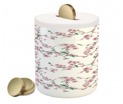 Asian Floral Botany Piggy Bank