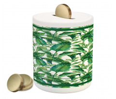 Large Tropical Leaves Piggy Bank