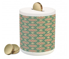 Mosaic Florets Chevron Piggy Bank