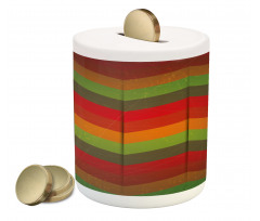 Abstract Zigzag Striped Piggy Bank