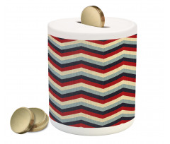 Retro Abstract Stripes Piggy Bank