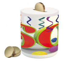 Party Swirls Piggy Bank