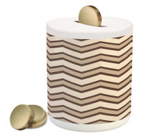 Classic Chevron Zigzags Piggy Bank