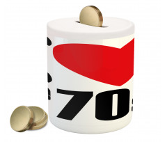 I Love the 70s Pictogram Piggy Bank