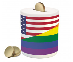 Flag USA Rainbow Colors Piggy Bank