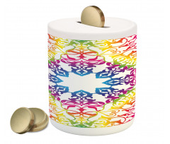 Abstract Lace Swirls Ivy Piggy Bank