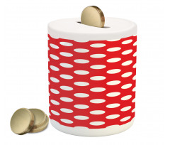 Pop Art White Polka Dots Piggy Bank