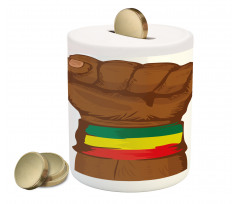 Ethiopian Flag Colors Piggy Bank