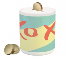 Pop Art Style Retro Vibrant Piggy Bank