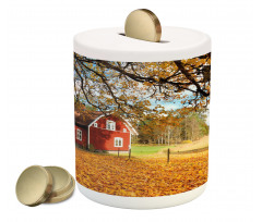 Red Swedish Country House Piggy Bank