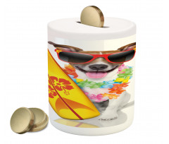 Surf Dog Glasses Piggy Bank