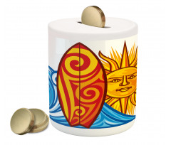 Ocean Wave Sun Piggy Bank