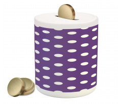 White Polka Dots Retro Piggy Bank