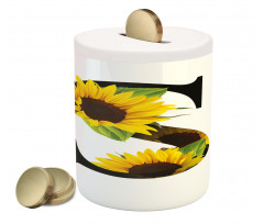 Sunflower Art Design Piggy Bank