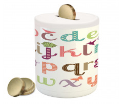 Girly Feminine Alphabet Piggy Bank