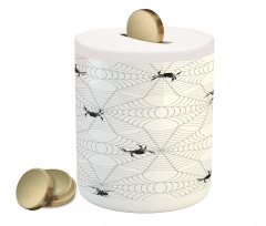 Black Insect Network Piggy Bank