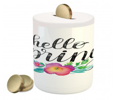 Springtime in Watercolors Piggy Bank