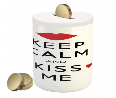 Kiss Me Red Hearts Piggy Bank