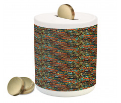 Abstract Waves Pattern Piggy Bank