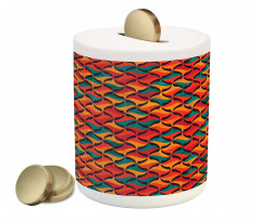 Abstract Funky Waves Piggy Bank