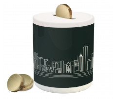 Abstract Town Piggy Bank