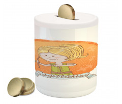 Cartoon Girl Bow Piggy Bank