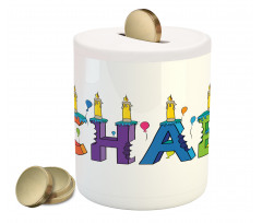 Joyous Name Pattern Piggy Bank