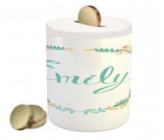 Vintage Leaves Design Piggy Bank