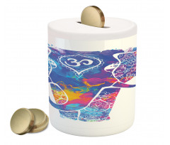 Elephant Paint Smears Piggy Bank