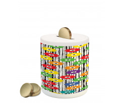 Repeating Vivid Petals Piggy Bank