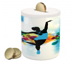 Dancer on Abstract Backdrop Piggy Bank