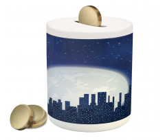 Moon Stars and City Piggy Bank