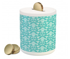 Classic Floral Motif Piggy Bank