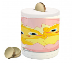 Daffodil Chicks Cracked Egg Piggy Bank